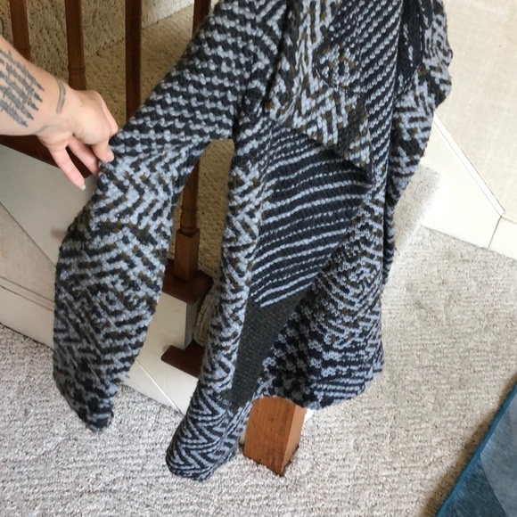 Lucky Brand Mixed Striped Chunky Wool Cardigan - Picture 4 of 12